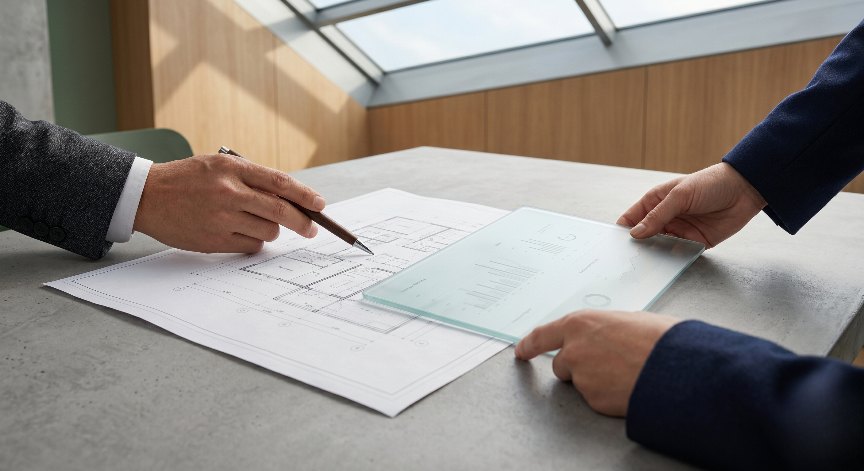 Modern automated business operations facility with digital systems